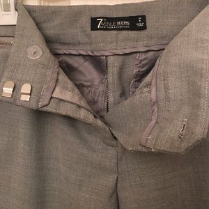 Gray dress pants, 6Tall. Decorative pocket zipper